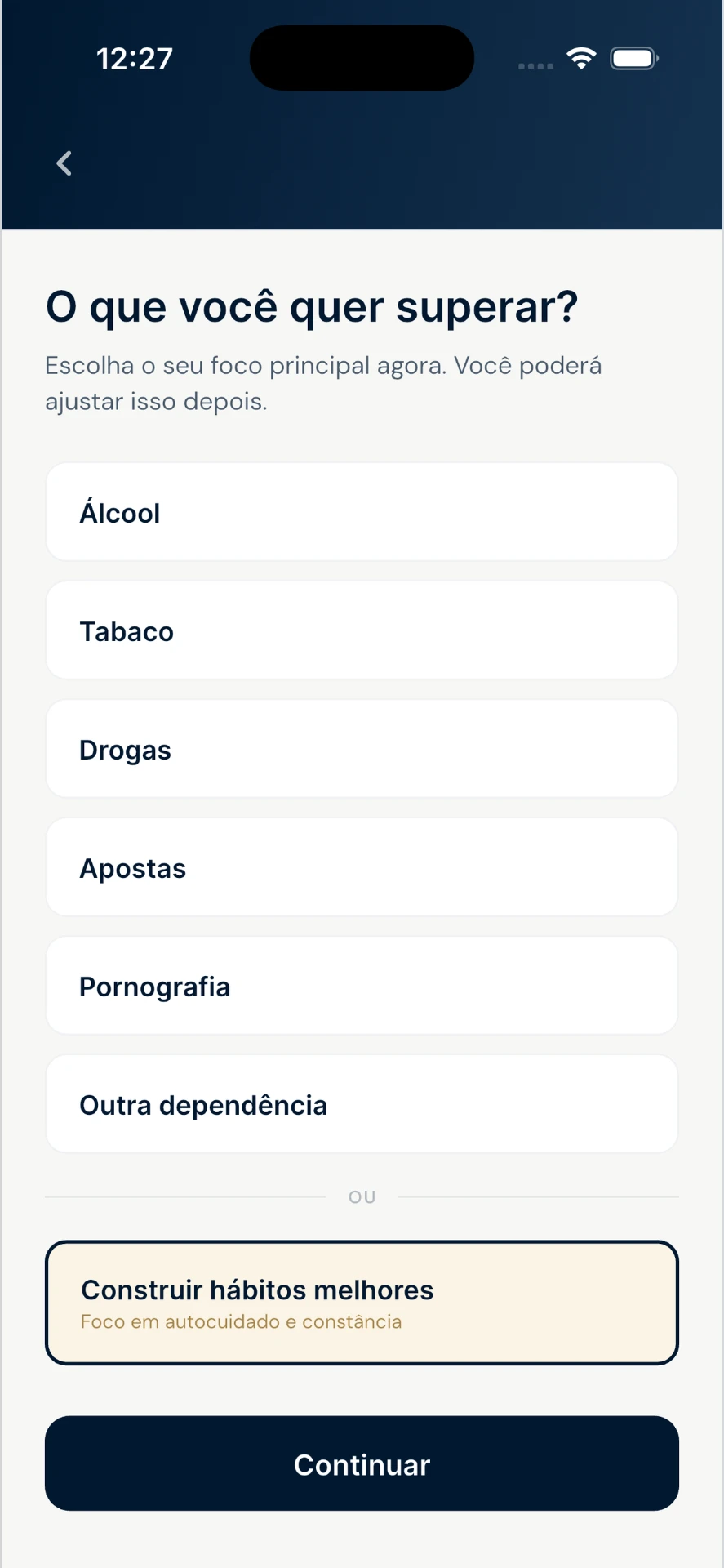 Escolha o seu foco